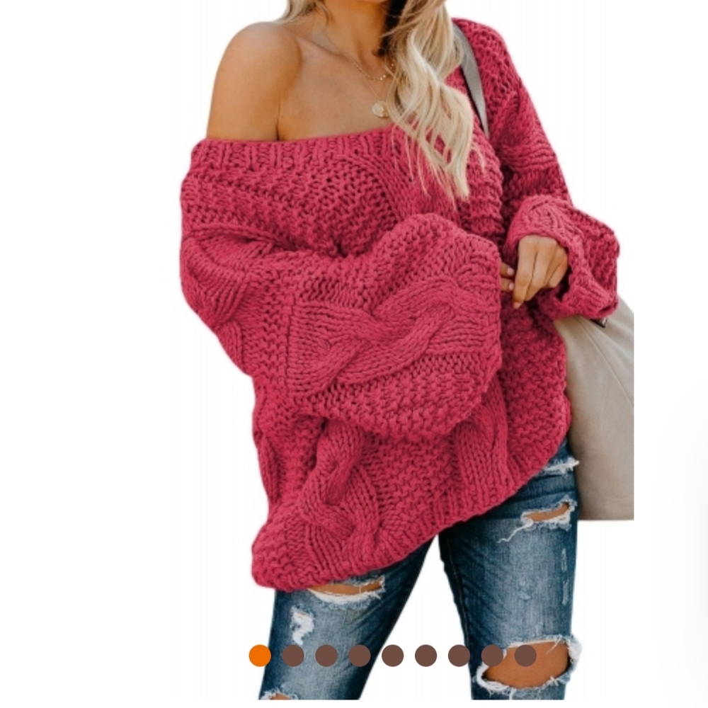 💕(LAST ONE) Rose Bubblegum V-Neck knit sweater
